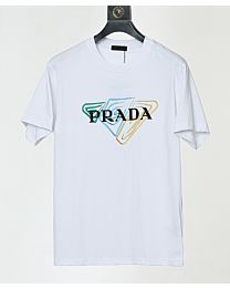Prada Men's Inverted Triangle Badge Embroidery T-shirt