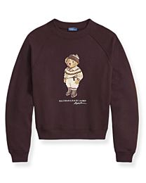 Ralph Lauren Women's Global Polo Bear Fleece Crewneck Coffee