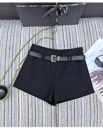 Saint Laurent Women's Shorts With Belt Black