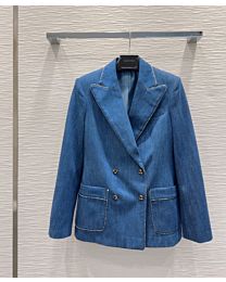Valentino Women's Chambray Denim Jacket Blue