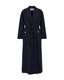 Valentino Women's Garavani Cashmere Long Coat Black