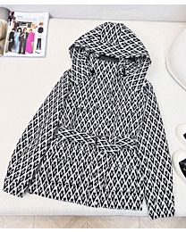 Valentino Jacquard Hooded Jacket Black