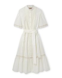 Valentino Women's Cotton Poplin Belted Midi Shirt Dress White