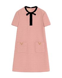 Valentino Women's Tweed Mini Dress Pink