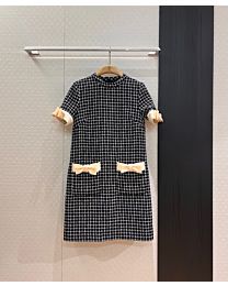 Valentino Boucle Short Dress Black