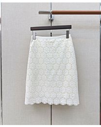 Valentino Women's Garavani Pre-Owned Lace Mini Skirt White