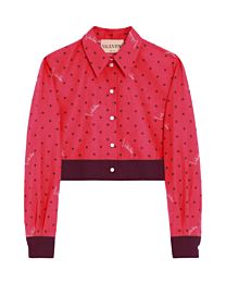 Valentino Women's Muslin Starry Signature Shirt With Star-Print Red