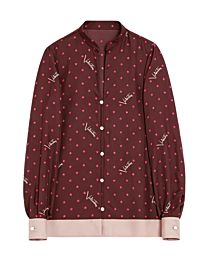 Valentino Women's Stelline Firma Starry Twill Shirt Dress Coffee