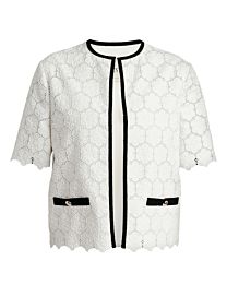 Valentino Women's Garavani Polka Dot Cardigan White