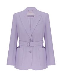 Zimmermann Women's Luna Linen Belted Blazer Lilac Purple