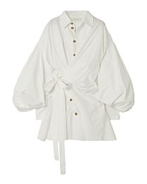 Zimmermann Women's Rebellion Cotton Poplin Mini Wrap Dress Cream