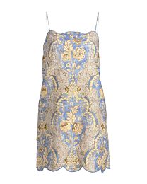 Zimmermann Women's Daylight Linen Scalloped Minidress Blue