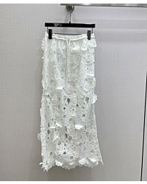 Zimmermann Women's Raie Lace Midi Skirt White