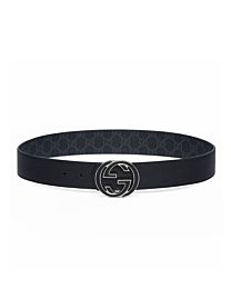 Gucci Reversible Belt With Interlocking G Buckle Black