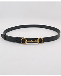 Gucci Women's Leather belt with Horsebit Black