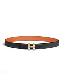 Hermes H Infini Belt Buckle & Reversible Leather Strap 24 MM Black