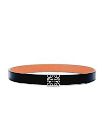 Loewe Reversible Anagram Belt In Smooth Calfskin Black