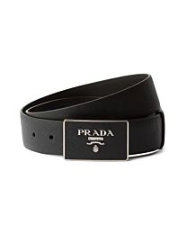 Prada Saffiano Leather Belt Black