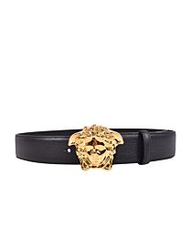 Versace La Medusa Leather Belt Classic Black