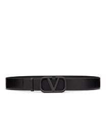 Valentino Vlogo Signature Calfskin Belt 40mm Black