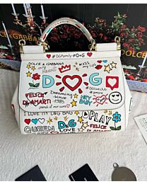 Not for sale: Dolce & Gabbana Sicily Mural Print Small Handbag White