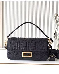 Not for sale: Fendi Baguette Cappuccino-coloured Leather Bag With FF Interlacing Black