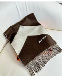 Not for sale: Hermes Cashmere Double-sided Tassel Scarf Coffee