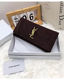 Not for sale: Saint Laurent Suede Large Flap Wallet Dark Coffee