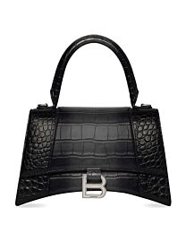 Balenciaga Hourglass Small Embossed Bag Black