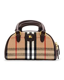Burberry Highlands Burberry Check Mini Tote Bag Dark Coffee