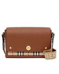 Burberry Leather and Vintage Check Note Crossbody Bag 