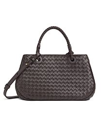 Bottega Veneta Grey Leather Basket Shoulder Bag 836261