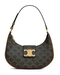 Celine Ava Triomphe Medium Bag With Logo Print 114492 Coffee