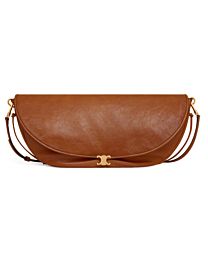 Celine Halfmoon Soft Triomphe Bag In Supple Shiny Lambskin 124142