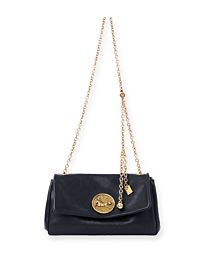 Chloe Heritage Shoulder Bag In Grained Leather Black