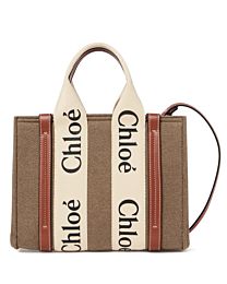 Chloe Small Woody Tote Bag With Strap Apricot
