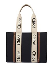 Chloe Medium Woody Tote Bag Black