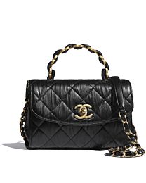 Chanel Mini Flap Bag With Top Handle AS2477 Black