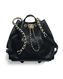 Chanel 25 Medium Backpack AS5600 Black