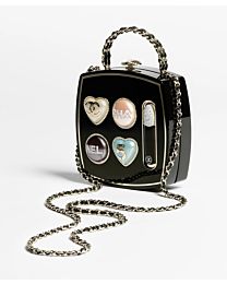 Chanel Makeup Palette-Shaped Evening Bag Black
