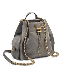 Chanel 25 Medium Backpack AS5600 Gray