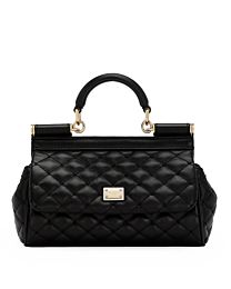 Dolce Gabbana Sicily Small Top Handbag Black