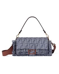 Fendi Baguette Denim Jacquard Bag 8BR600 Blue