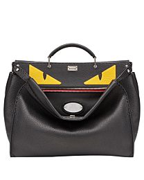 Fendi Peekaboo In Black Roman Leather 7VA388 Black