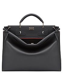 Fendi Peekaboo Fit Smooth black leather bag 7VA4069 Black