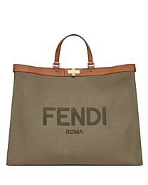 Fendi Peekaboo X-tote Canvas bag 8BH374 Khaki