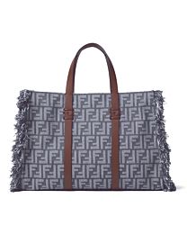 Fendi Summer Tote Denim-Effect FF Jacquard Bag 8BH435 Blue
