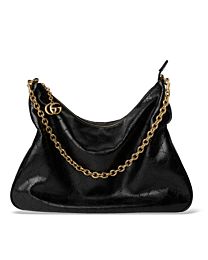 Gucci Lady Lunetta Chain Medium Shoulder Bag A006OA Black