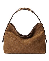 Gucci Medium GG Suede Beatrix Shoulder Bag 850926 Coffee