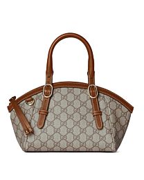 Gucci GG Emblem Small Top Handle Bag Coffee